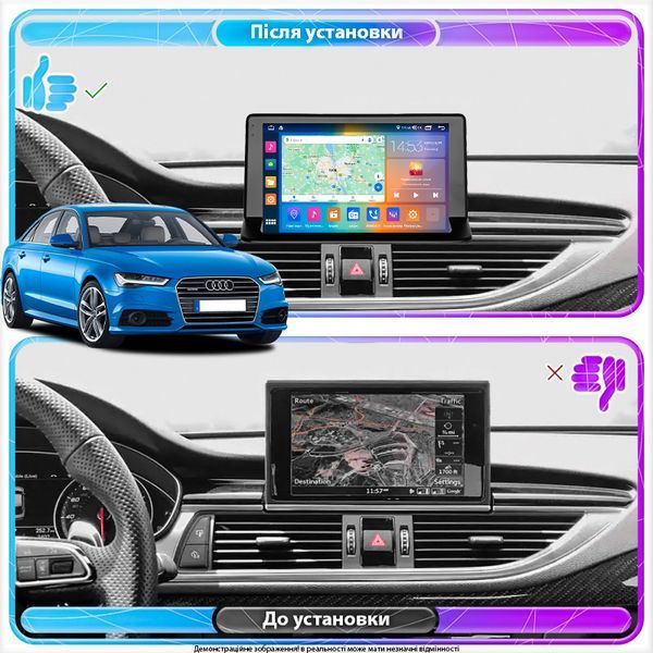 Штатна мультимедійна система Lesko для Audi Q3 I (8U) 2011-2014 екран 9" 4/64 Gb CarPlay 4G Wi-Fi GPS Prime 10005-58519 фото