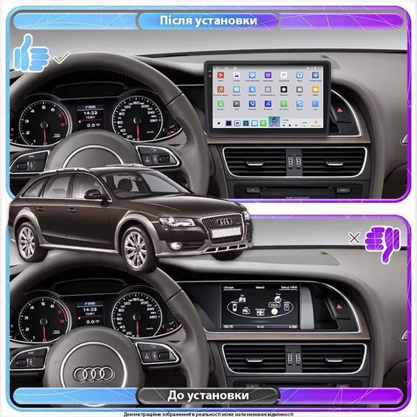 Автомобільна мультимедійна система Lesko Audi A4 allroad IV (B8) 2009-2011 9" 4/64 QLED CarPlay 4G GPS 360 Prime 11641-77238 фото