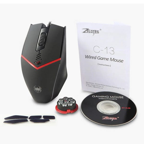 Миша комп'ютерна Zelotes C-13 USB 3200 DPI 6 кнопок з підсвічуванням 3216-9373 фото
